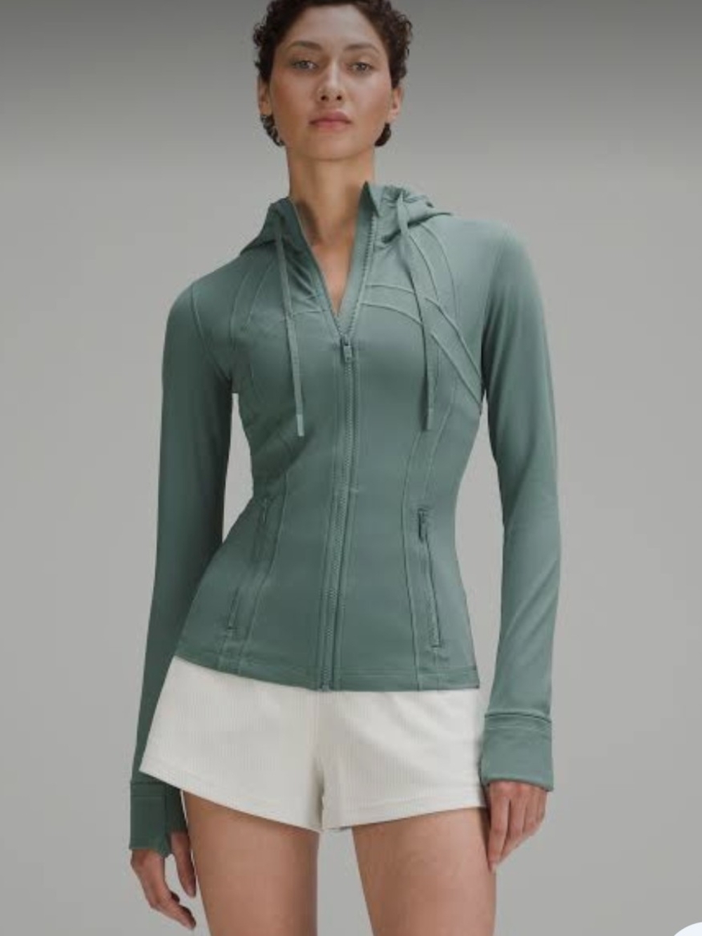 Lululemon Hooded Define Jacket Nulu Slate Blue / Teal Sz 8